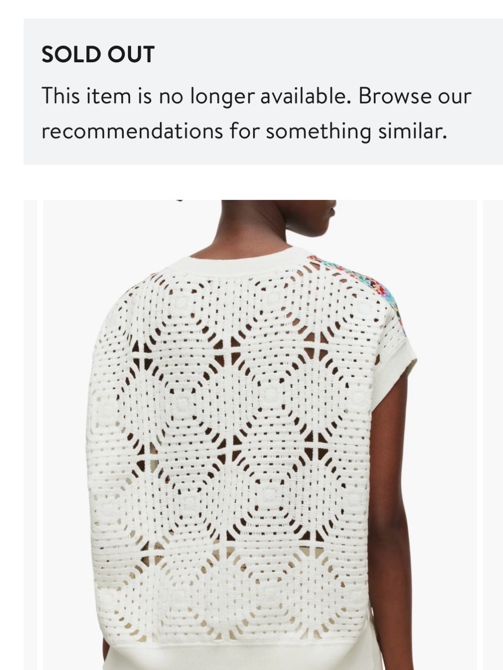 AllSaints Marti Luisa Rainbow Mix Media Top Crochet Knit Sweater White Small - Picture 2 of 11